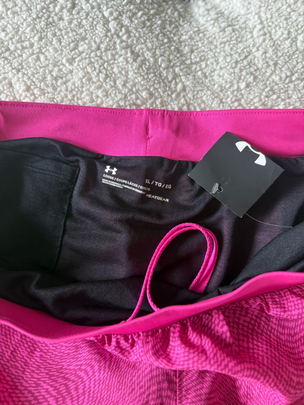 NEW Under Armour Shorts Women's Fly by 2.0 Printed Running Shorts Rebel Pink XL - Picture 11 of 11